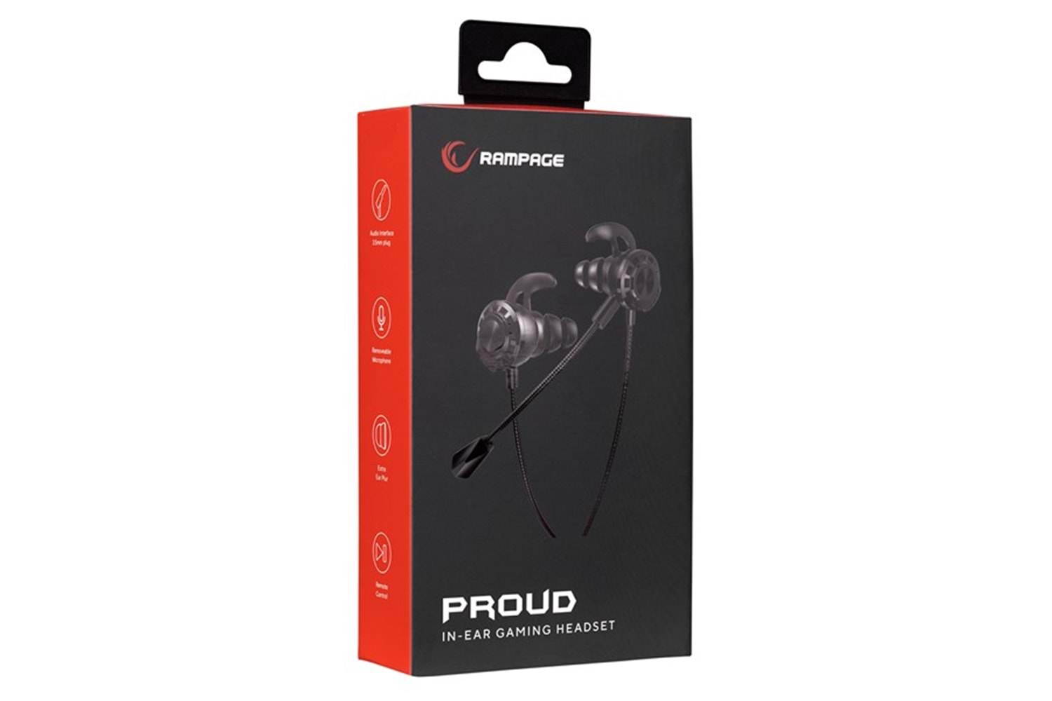 Rampage RM-K36 PROUD 3,5mm Gaming Siyah Kulak İçi Mikrofonlu Kulaklık