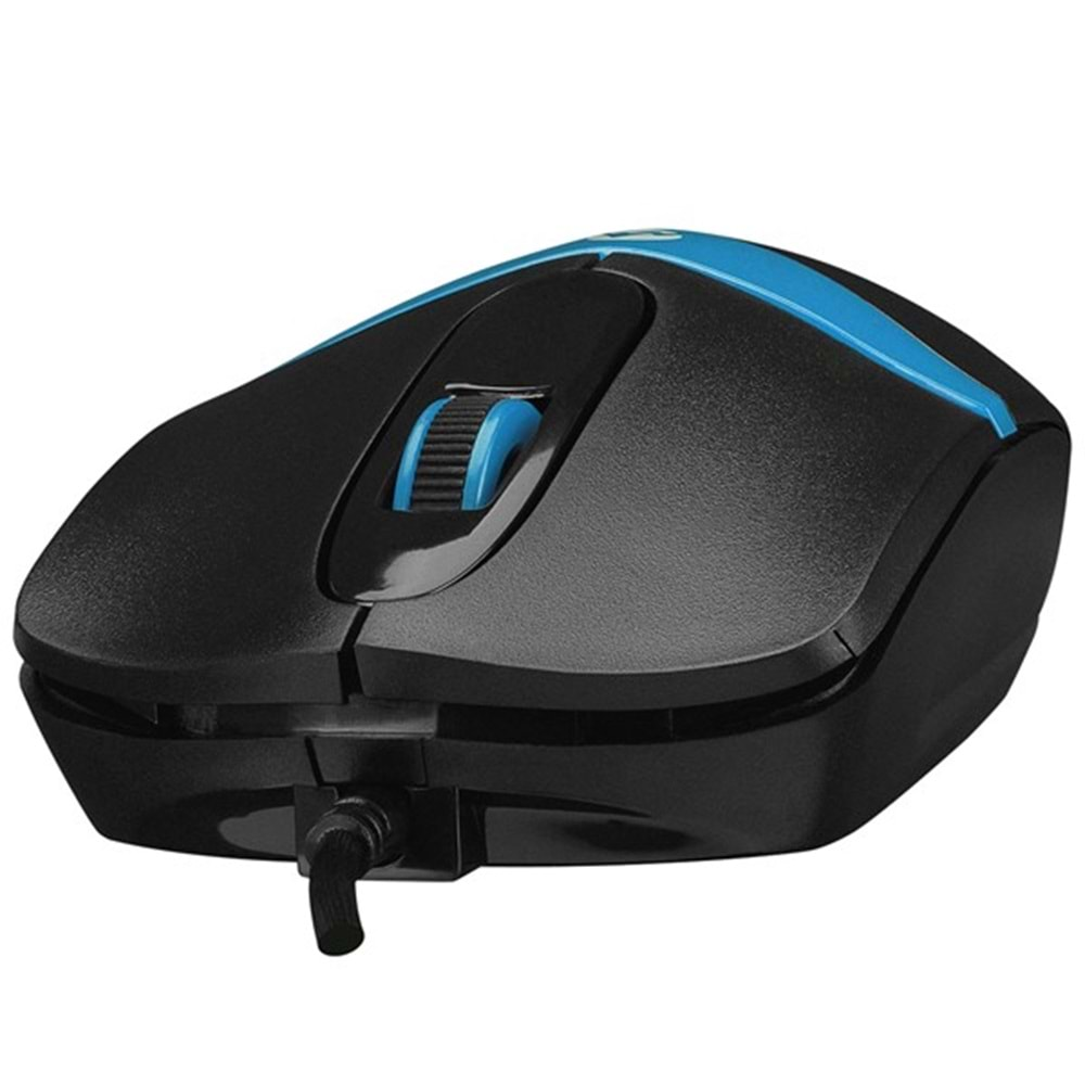 Everest SM-220 Usb Siyah/Mavi 1200dpi 3D Optik Kablolu Mouse