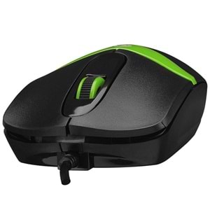 Everest SM-220 Usb Siyah/Yeşil 1200dpi 3D Optik Kablolu Mouse