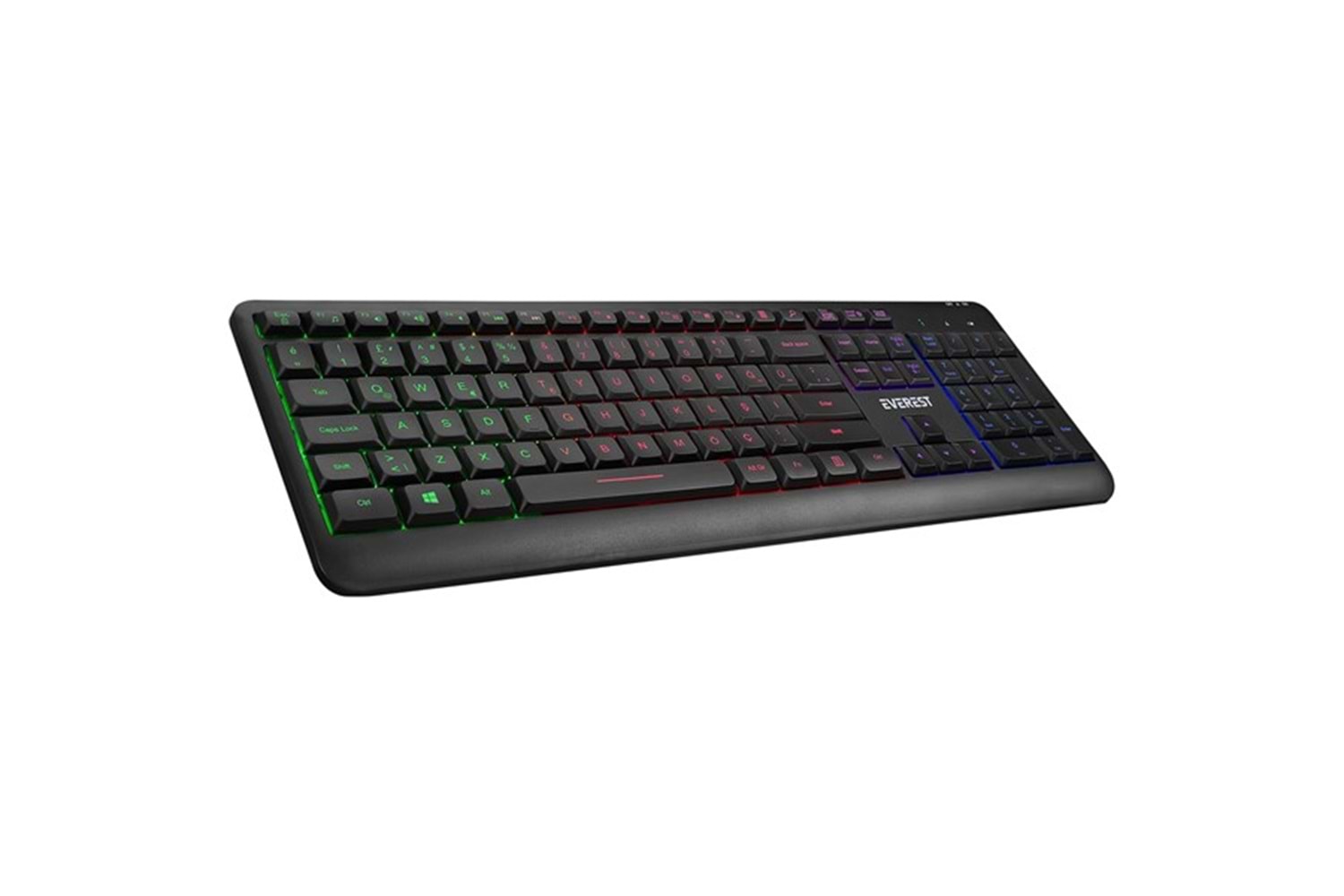 EVERST Q TR KM-1500 Siyah Kablosuz Rainbow Aydınlatmalı Q Multimedia Klavye + Mouse Set