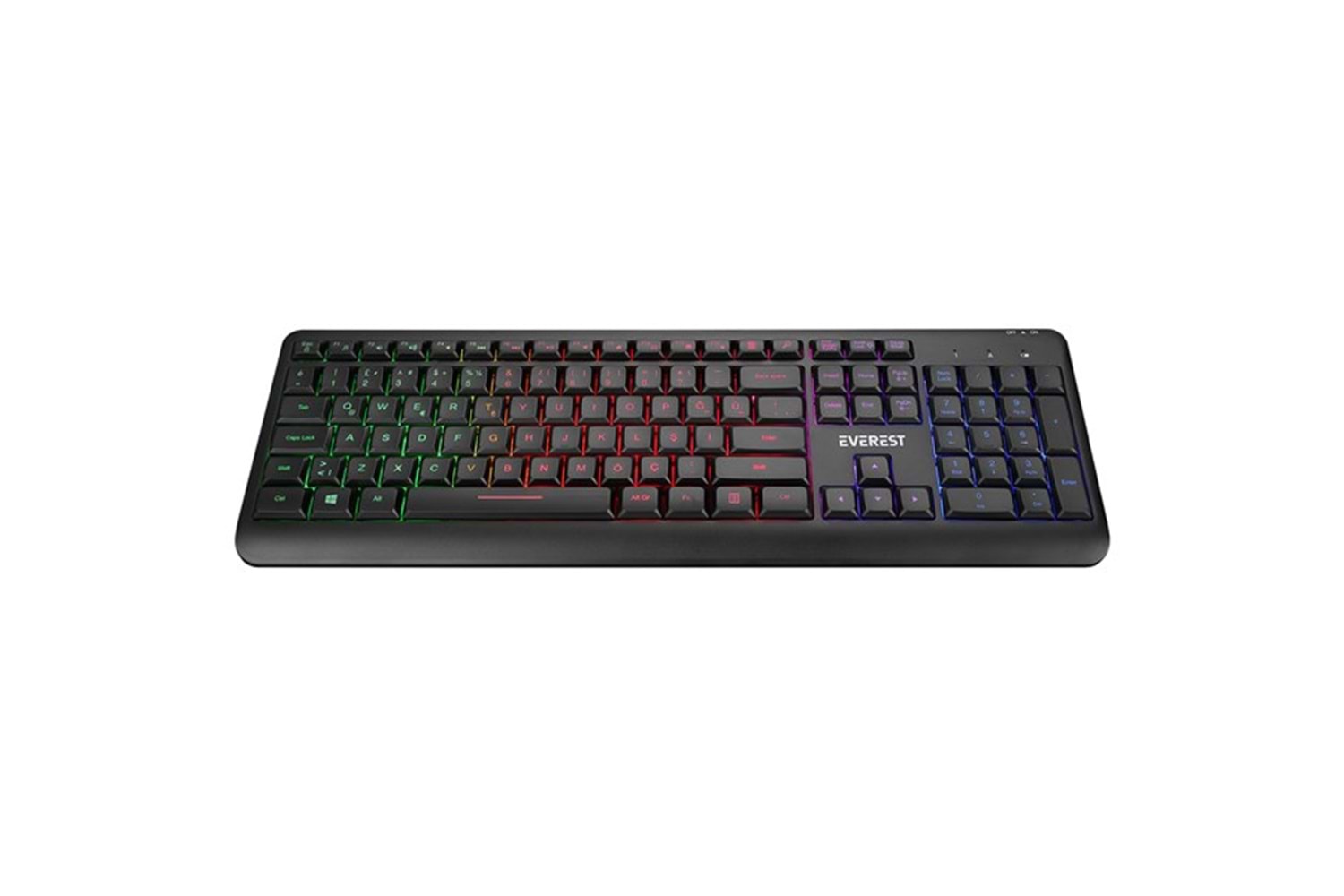 EVERST Q TR KM-1500 Siyah Kablosuz Rainbow Aydınlatmalı Q Multimedia Klavye + Mouse Set