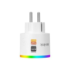 S-link SL-03 16A Akım Korumalı Akıllı Priz RGB Işıklı 2.4 G WIFI&BT TUYA Destekli