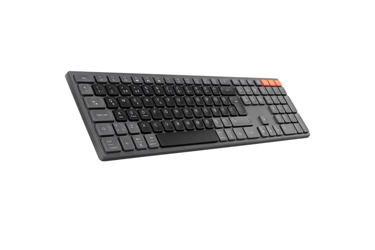 Everest KB-2610 Siyah/Gri 2.4G+BT1+BT2 üçü bir arada 3 in 1 Q Kablosuz klavye