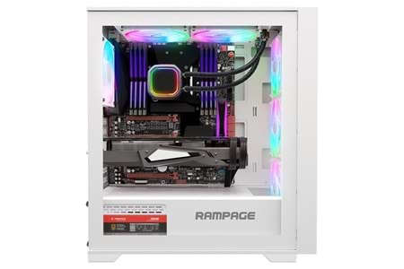 RAMPAGE 750W 80+ BRONZE VOYAGER 4-RGB FANLI GAMING MID-TOWER PC KASASI BEYAZ