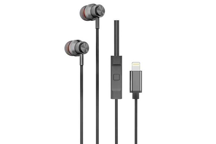 Hytech HY-XBK59 Siyah iPhone Telefon Uyumlu Lightning Konnektörlü Metal Bluetooth Kulaklık