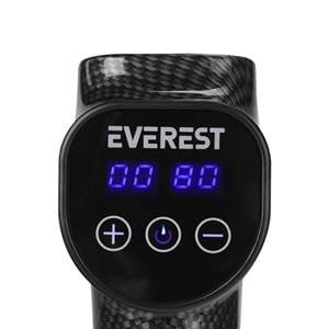 Everest EV-MT51 12V Dijital Karbon Fiber/Siyah 2500 mAh Kablosuz Profesyonel Sporcu 30 Kademeli Hız 7 Başlıklı Masaj Tab