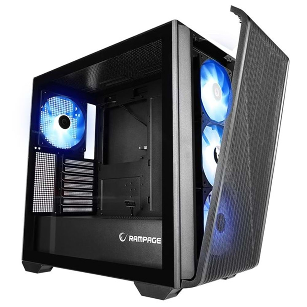 RAMPAGE CRAFT 4-RGB FANLI GAMING MID-TOWER PC KASASI SİYAH