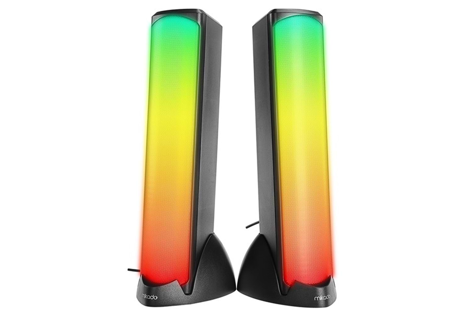 MIKADO MD-183 2.0 3W*2 Bluetooth Siyah RGB Aydınlatmalı USB + 3.5mm USB 5V Speaker Hoparlör