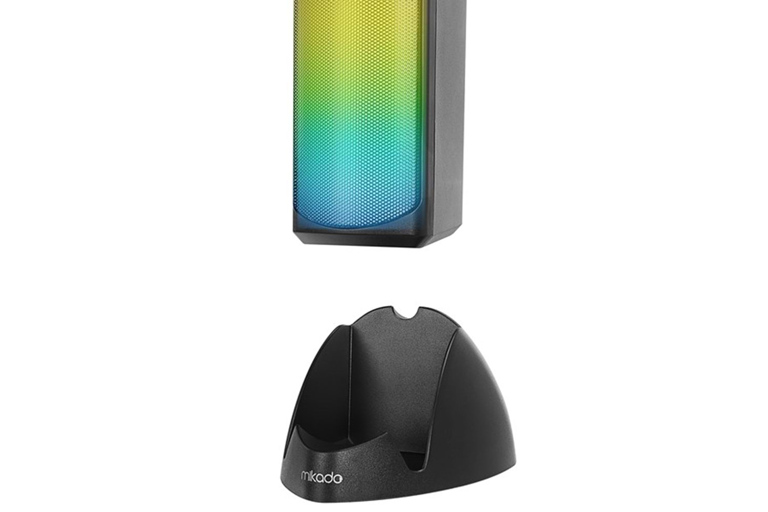 MIKADO MD-183 2.0 3W*2 Bluetooth Siyah RGB Aydınlatmalı USB + 3.5mm USB 5V Speaker Hoparlör