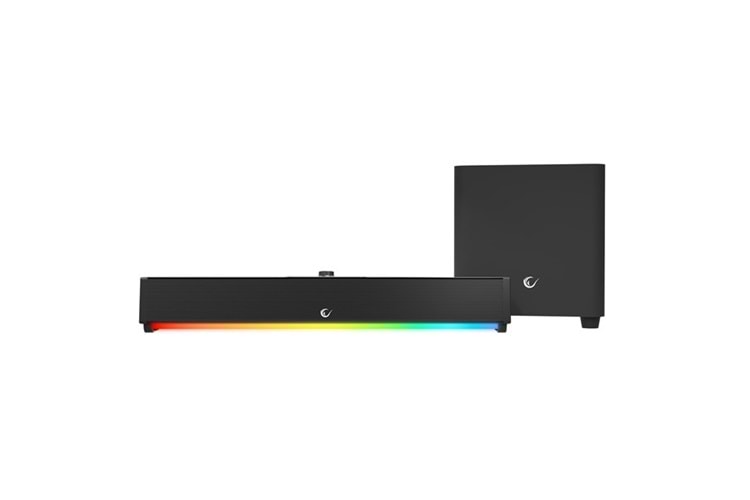 RAMPAGE RM-1 SoundWave Plus Siyah 2X15W + 34W 16V/4.06A BT+USB+AUX+TF Kartlı Gaming Soundbar Speaker