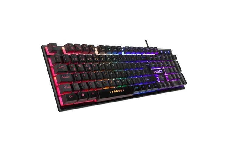 Everest KB-24 Siyah Rainbow Q Membrane Oyuncu Klavyesi