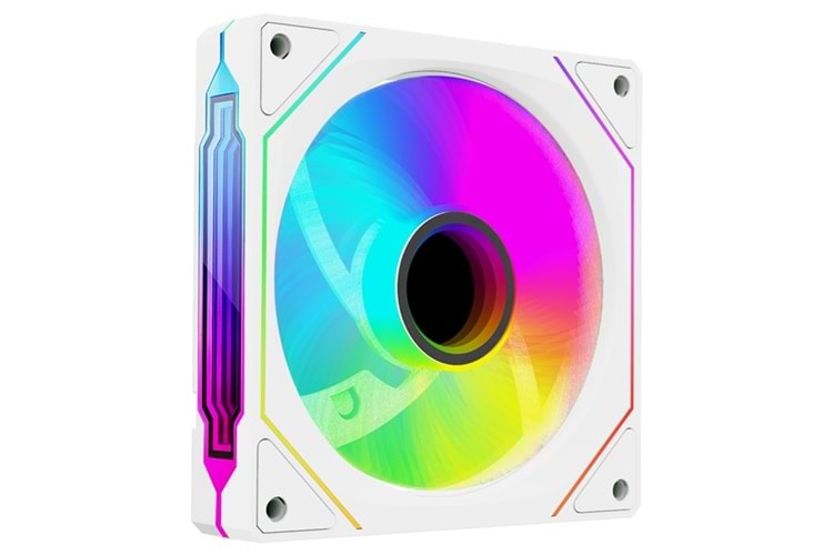 Rampage 7C-120B 120*120*25mm Double Ring Aynalı ARGB Beyaz Kasa Fanı
