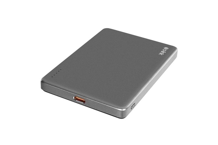 S-LINK MG105 5000mAh PD20W Magsafe 15W Kablosuz Type-C Gri Taşınabilir Metal Şarj Cihazı Powerbank