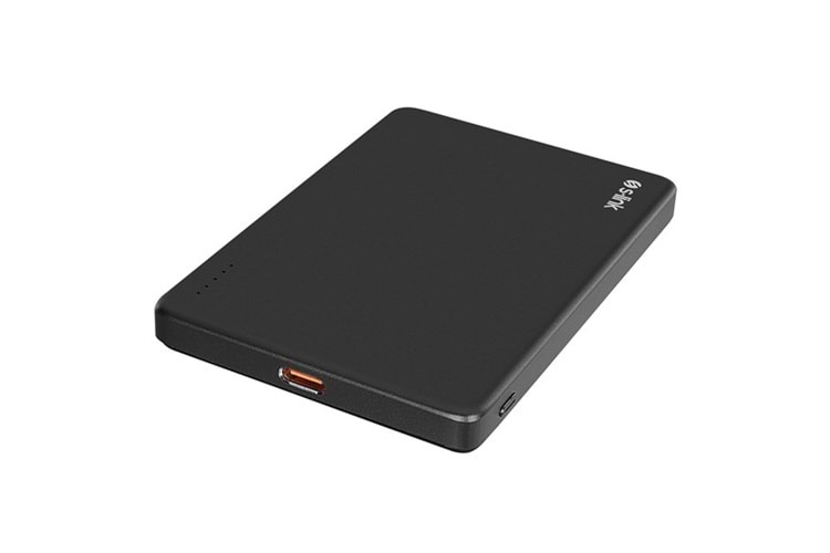 S-LINK MG105 5000mAh PD20W Magsafe 15W Kablosuz Type-C Siyah Taşınabilir Metal Şarj Cihazı Powerbank