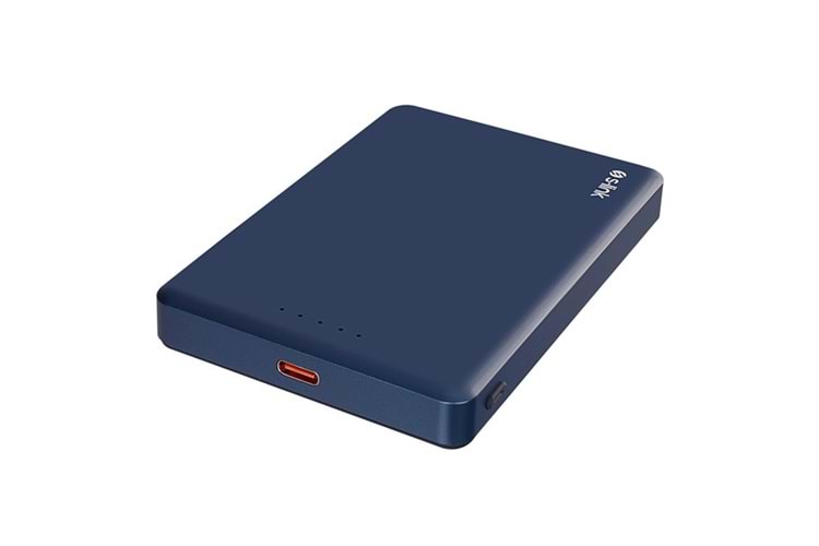 S-LINK MG110 10000mAh PD20W Magsafe 15W Kablosuz Type-C Mavi Taşınabilir Metal Şarj Cihazı Powerbank