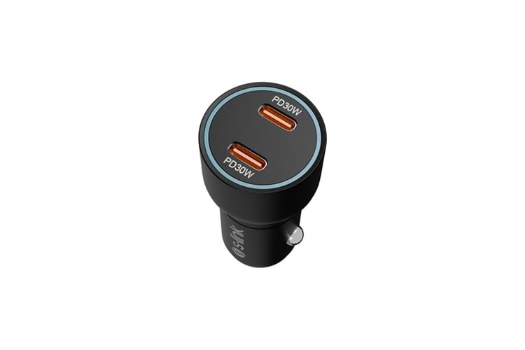 S-LINK SL-AC60 60W PD 3.0 PD 30W + PD30W Siyah Araç Şarj Cihazı